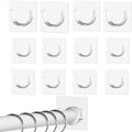12 Pack Heavy Duty Shower Rod Holders No Drilling, Adhesive Curtain Rod Brackets by Unknown