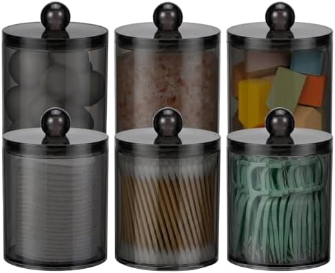 6 Pack Acrylic Qtip Holder Dispenser by AOZITA
