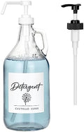 Crutello Glass Pump Dispenser for Laundry Detergent, Countertop Accessory by Crutello