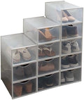 Simplify Set of 12 Stackable Shoe Boxes | Customizable | Fits Size 11 Shoes | by Simplify