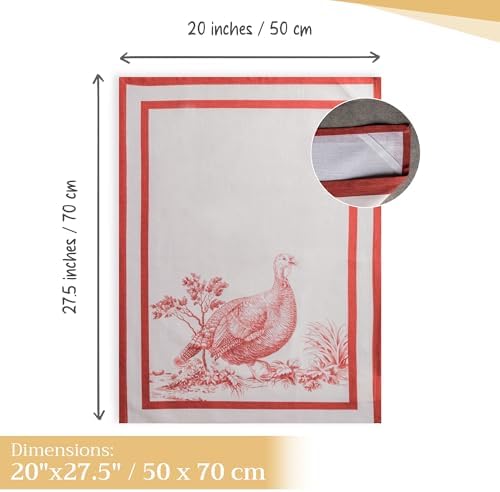 Maison d' Hermine Kitchen Towels Set of 3 Reusable 100% Cotton 27.50" x 20" - Image 4