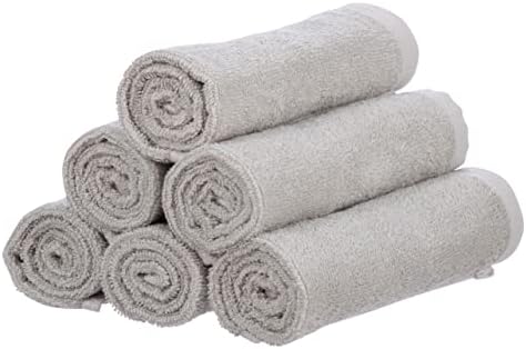 Superio Cotton Terry Washcloths Grey Towels 100% Cotton Cleaning Cloth 16" Rags - Image 2