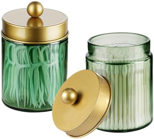 3 Pack Apothecary Jar Canisters Bathroom Vanity Organizer - Image 2