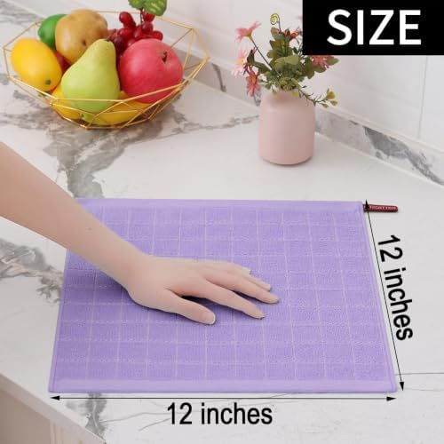 Homaxy 100% Cotton Terry Kitchen Dish Cloths, 8 Pack - Image 5