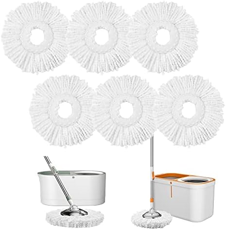 Standard Size 6-Pack Spin Mop Refills Replacement by YOUSHANGJIA