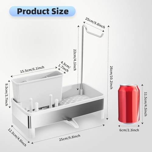 Ewaiira Sponge Holder for Kitchen Sink, Stainless Steel Sink Caddy - Image 6