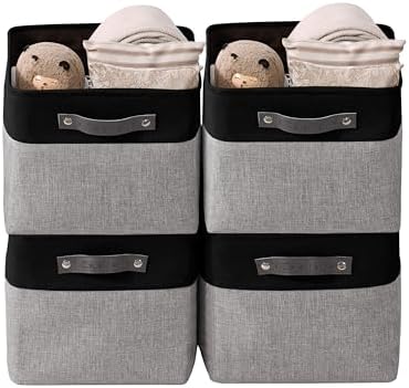 DECOMOMO Storage Bins, Large Fabric Storage Baskets by DECOMOMO
