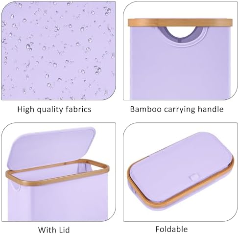 Slim Laundry Basket, 60L Laundry Hamper - Image 2