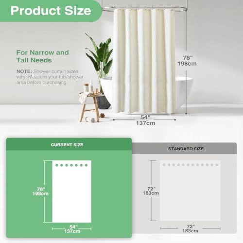 Dynamene Stall Waffle Shower Curtain 256 GSM Heavy Fabric 54x78 Cream/Ivory - Image 3