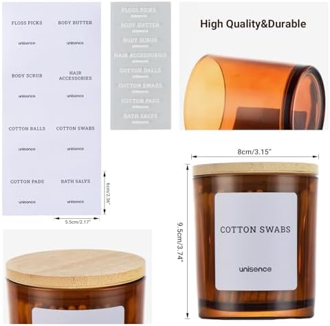 Glass Qtip Holder 2 Pack, Qtip Holder Dispenser Bathroom Set Bathroom - Image 6