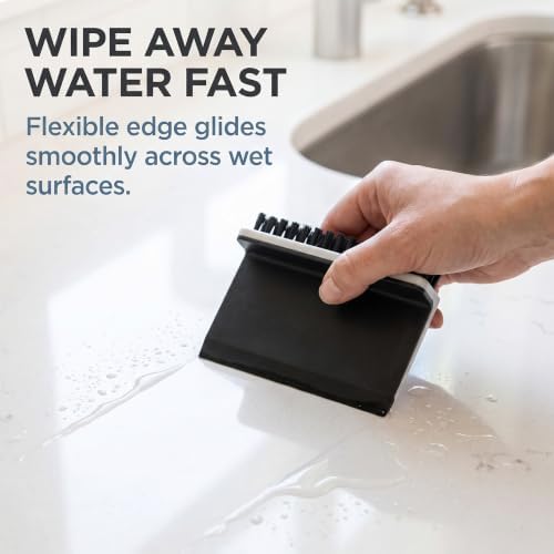 Black Kitchen Sink Squeegee Cleaner Countertop Brush Wiper Vegetable Cleaning - Image 2