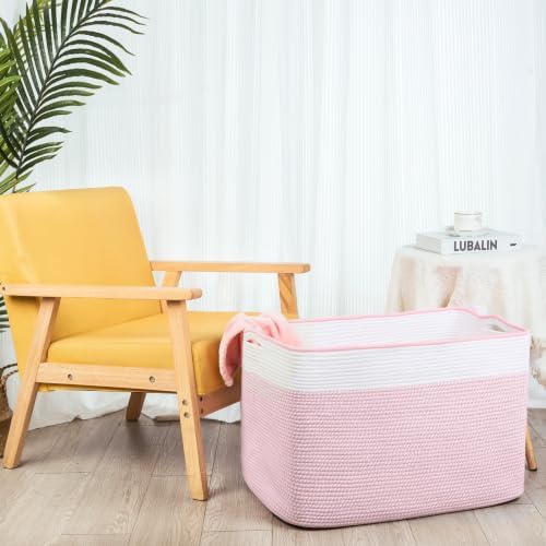 MINTWOOD Design 112L Extra Large Blanket Basket Holder Living Room, Dog Toy - Image 7