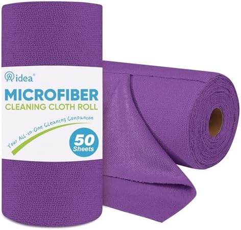AIDEA Microfiber Cleaning Cloth Roll-50PK, Reusable Paper Towels 11.5×11.5" by AIDEAHOME