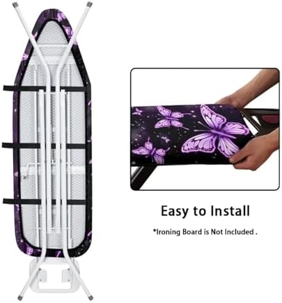 Flashideas Purple Butterfly Ironing Board Cover and Pad- 52" x 13" Iron Board - Image 5