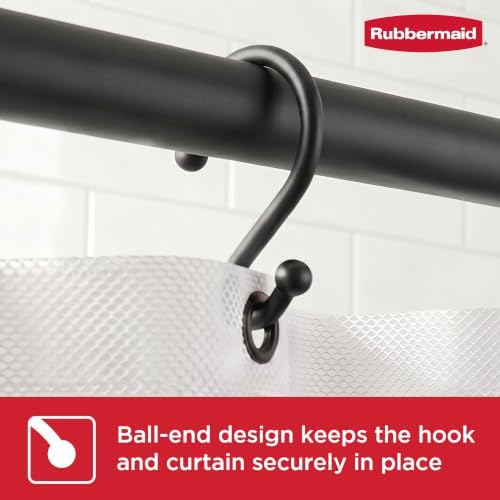 Rubbermaid Shower Hooks, Rustproof Stainless Steel S-Shaped Shower Rings - Image 4
