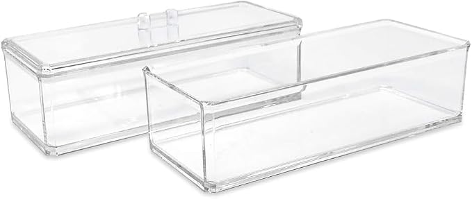 Acrylic Makeup Organizer Cosmetic Storage Display Case Makeup Brush Cotton Ball - Image 3
