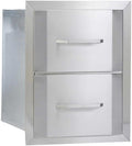 Bullet by Bull Double Drawer Storage Stainless Steel Drop In for Outdoor Kitchen BBQ Island