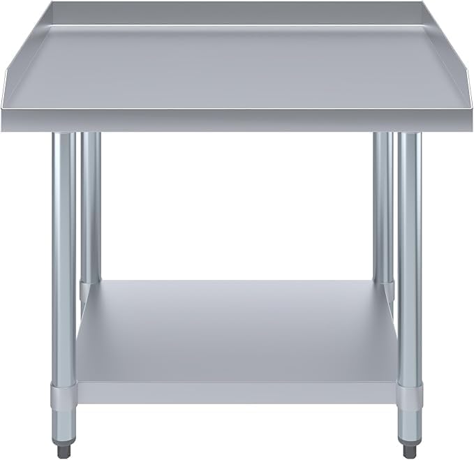 Stainless Steel Equipment Stand with Undershelf + Casters, Heavy Duty, Commercial Grade, NSF Certified (24" Width x 30" Length)