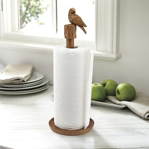 Paper Towel Holder Countertop, Faux Wood Color Paper Towel Stand - Image 2