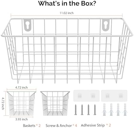 MaraFansie Hanging Wire Baskets Kitchen Storage Basket Adhesive and Screws - Image 7