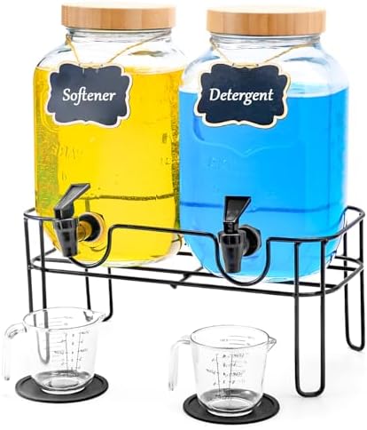 Laundry Detergent Dispenser BY VEGEVIGI, 128OZ Glass Laundry Soap Disepnser by Unknown