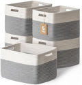 5 Pack Woven Storage Baskets, Decorative Storage Bins by YILOBI