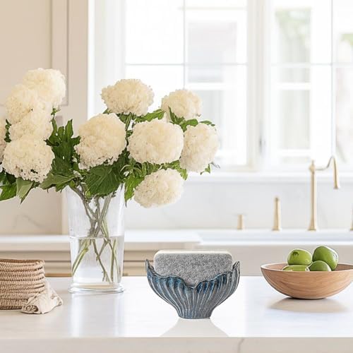 Uiddo Sponge Holder for Kitchen Sink, Ceramic Sponge Holder - Image 3