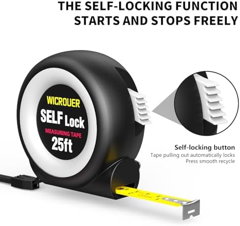 25 FT Self-Locking Steel Tape Measure, Retractable Measuring Tape - Image 2