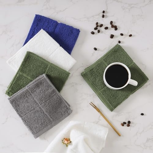 Glynniss Dish Rags for Washing Dishes, 100% Cotton Navy Kitchen WashCloths - Image 2