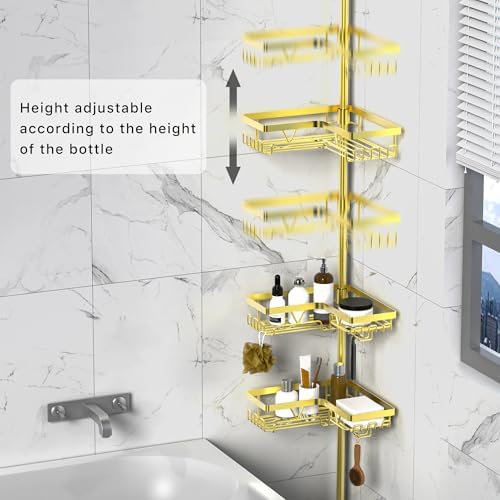 KEGII Corner Shower Caddy Tension Pole, Bathroom Storage Rack - Image 2