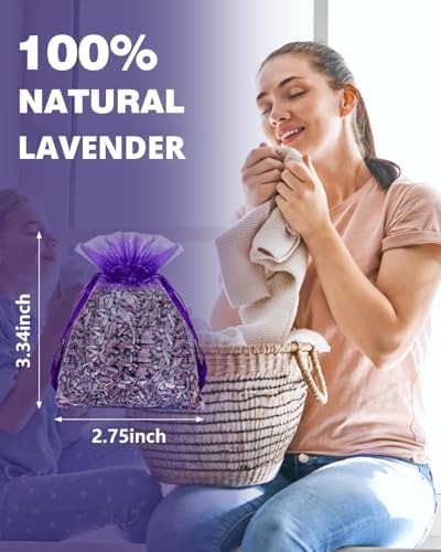 20 Pack Lavender Sachet Bags, 100% Natural French Dried Lavender Sachets - Image 5