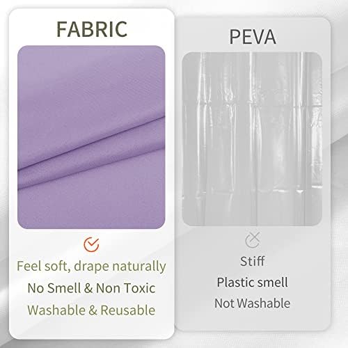 ALYVIA SPRING Waterproof Fabric Shower Curtain Liner Lavender Purple - Image 4