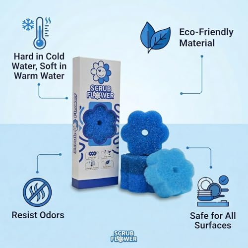 Scrub Flower Temperature Sensitive Sponges, Sapphire Hydrangea - Image 5