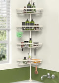 KEGII Shower Corner Caddy Tension Pole, Corner Bathtub Shelf, Cream White by KEGII