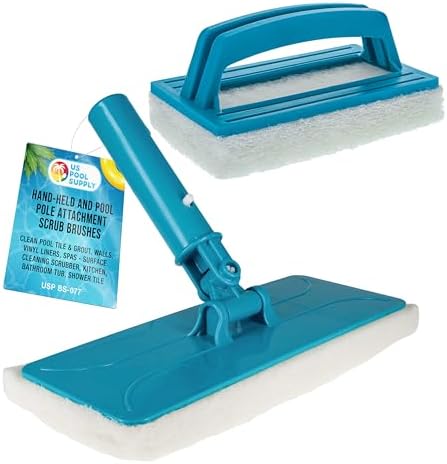 U.S. Pool Supply Hand-Held & Pool Pole Attachment Scrub Brushes by USPoolSupply