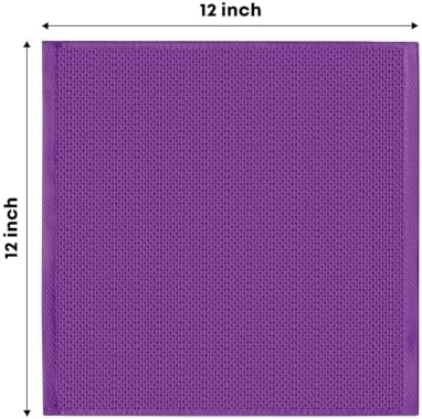 Artoid Mode 100% Cotton Purple Waffle Weave Kitchen Dish Cloths, 12x12 Inch - Image 6