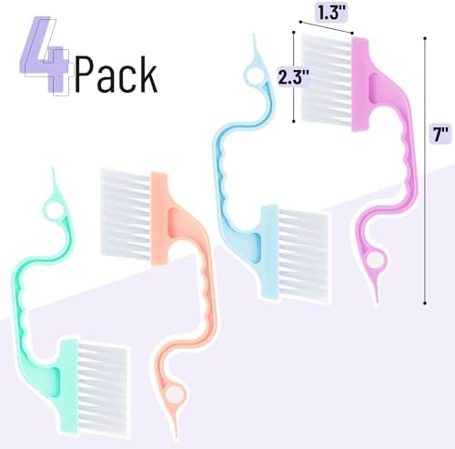 Slick- Window Track Cleaning Brush, 4 Pack, Pastel Colors Ergonomic Handle - Image 2
