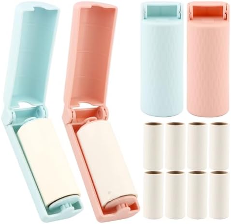 Mini Travel Lint Roller, 4 Handles + 12 Refills, 360 Sheets Total by Unknown
