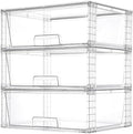 Vtopmart 3 Pack Large Clear Stackable Storage Drawers by Vtopmart