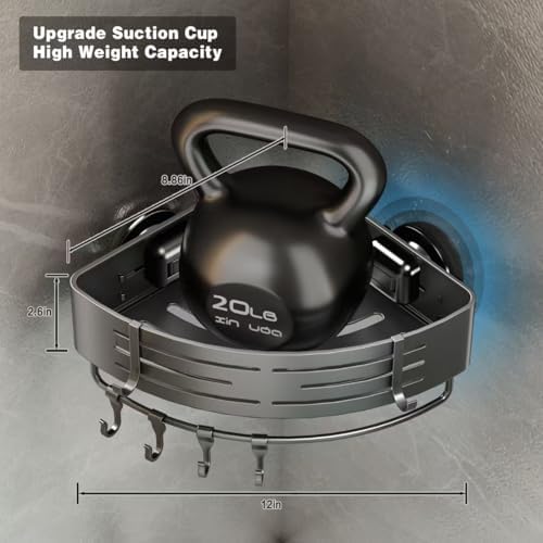 Voldra Corner Shower Caddy Suction Cup, Corner Shower Shelves No Drilling - Image 2