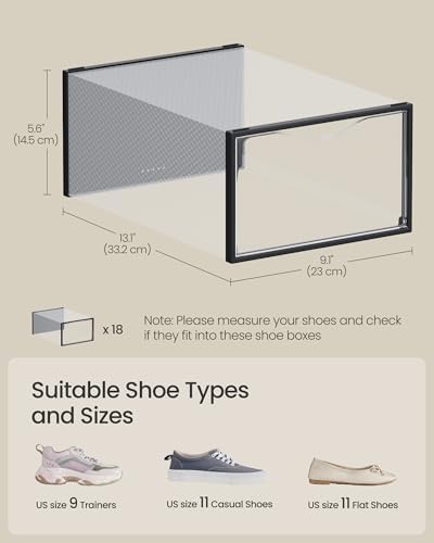 SONGMICS Shoe Boxes, Stackable Sneaker Containers - Image 2
