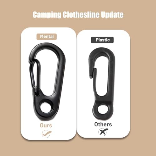 Portable Travel Clothesline Cord, Caudblor Adjustable 33ft Camping Clothes line - Image 4