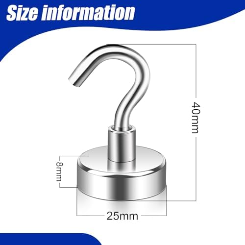 Super Strong Magnetic Hooks 40lbs+, 25MM Magnetic Hooks Heavy Duty - Image 2