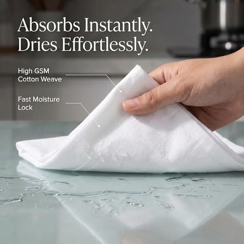 Urban Villa Kitchen Towels Cotton Dish Towels 20”x30” White - Image 2