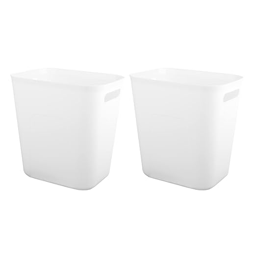 Plastic Small Bathroom Trash Can Wastebasket, 3.5 Gallon, 2 Pack | Compact by UUJOLY
