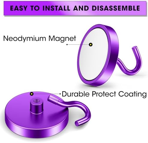 VNDUEEY Heavy Duty Magnetic Hooks, 110 Lbs Strong Magnets - Image 4