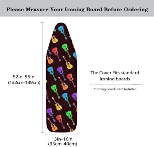 Guitar Ironing Board Cover, Colorful Guitars Standard Size 15"x54" Elastic Edge - Image 5