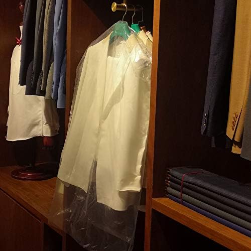 10Pcs Transparent Plastic Garment Covers 35.4inch Hanging Clothes Dust-Proof - Image 5