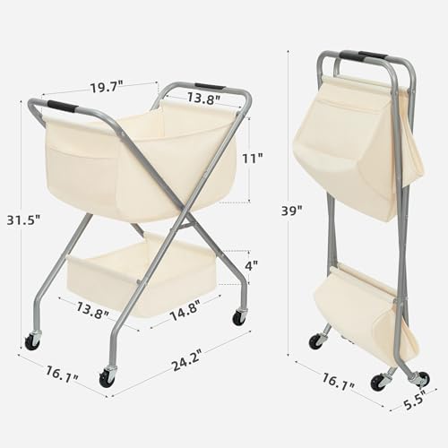 STORAGE MANIAC Collapsible Laundry Cart - Image 2