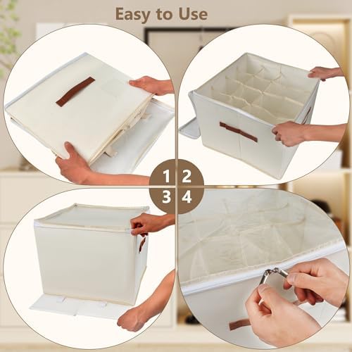 Vincona Shoe Organizer for Closet, 2 Pack Foldable Shoe Storage Bins - Image 4